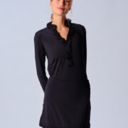 Ruffle Tennis Skirt in Black