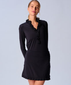 Ruffle Tennis Skirt in Black