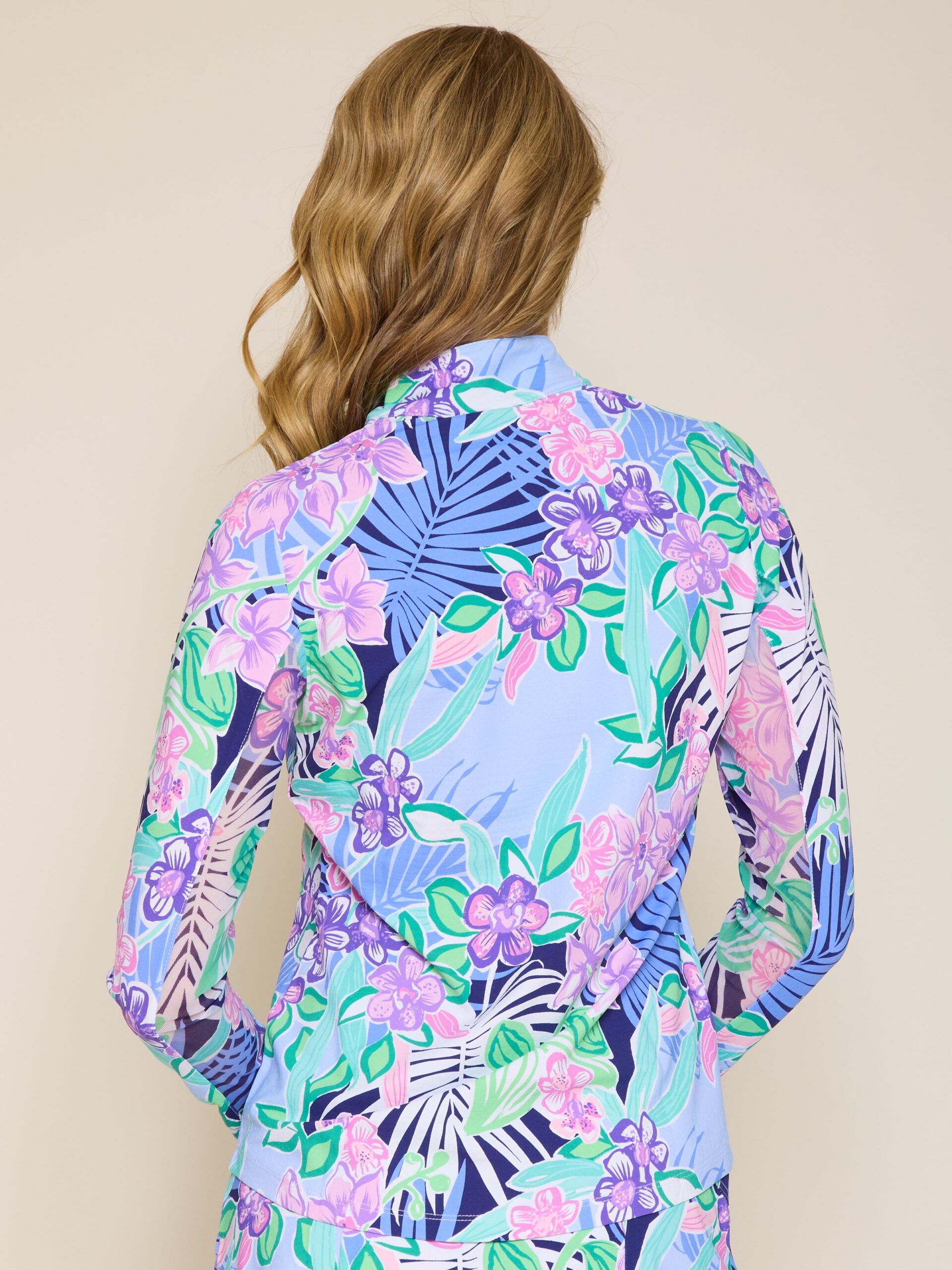 Quarter Zip Sun Protection Top In Island Navy - Image 3